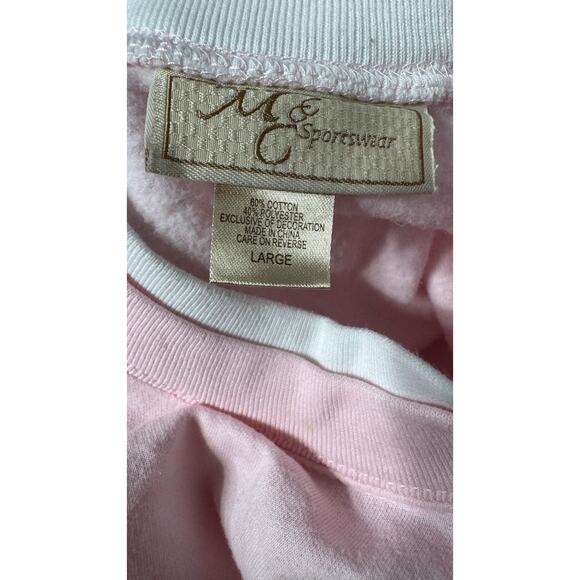 MCCC Sportswear Vintage Christmas Tree Sweatshirt Pink Embroidered Womens Large - Picture 6 of 8
